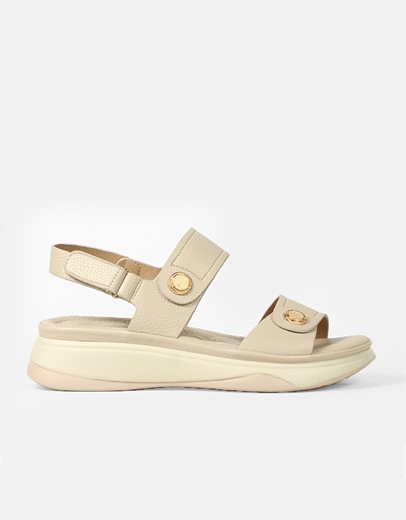 Εικόνα της Comfort γυναικεία σανδάλια με φάσες και διακοσμητικά στοιχεία Μπεζ