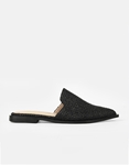 Εικόνα από Mules μυτερά ψάθινα flat Ελληνικής Κατασκευής Μαύρο