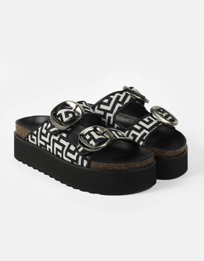 Εικόνα της Comfort γυναικεία σανδάλια με διπλή φάσα Μαύρο