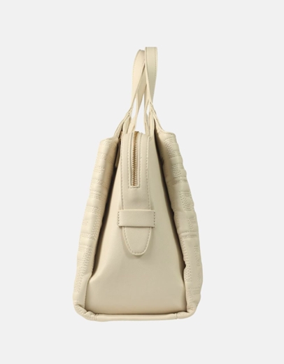 Εικόνα της Χειροποίητη τσάντα χειρός με μοτίβο μαιάνδρου Μπεζ