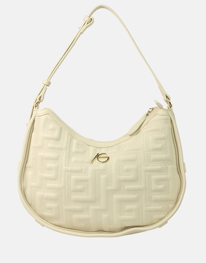 Εικόνα της Χειροποίητη γυναικεία τσάντα ώμου με μαίανδρο Μπεζ