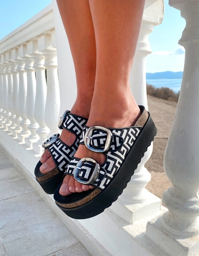 Εικόνα της Flatform Μαίανδρος Ελληνικής Κατασκευής και διπλή φάσα Μαύρο/Λευκό