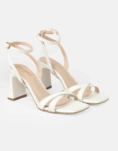 Εικόνα της Πέδιλα Ελληνικής Κατασκευής με χιαστί λουράκια Λευκό