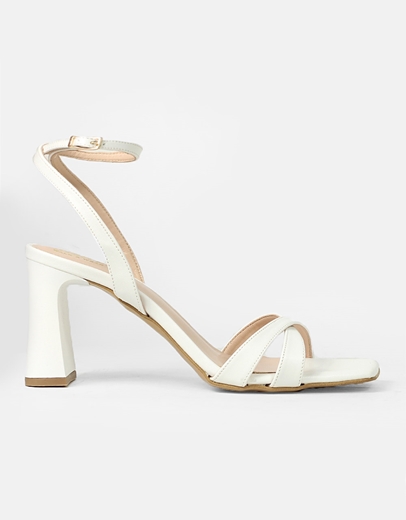 Εικόνα της Πέδιλα Ελληνικής Κατασκευής με χιαστί λουράκια Λευκό