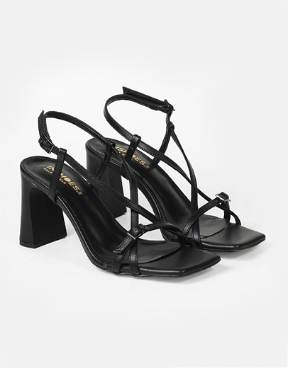 Εικόνα της Πέδιλα Ελληνικής Κατασκευής με λουράκια Μαύρο