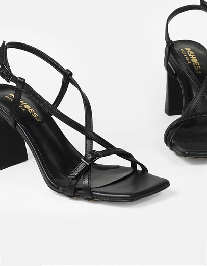 Εικόνα της Πέδιλα Ελληνικής Κατασκευής με λουράκια Μαύρο