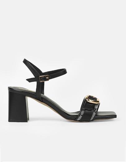 Εικόνα της Πεδίλα Ελληνικής κατασκευής με διακοσμητική αγκράφα Μαύρο