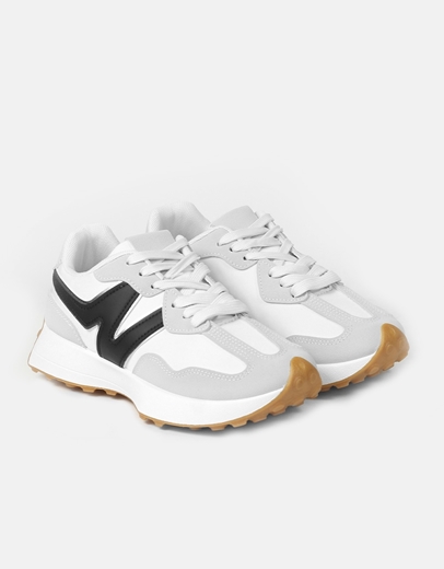 Εικόνα της Γυναικεία sneakers δίσολα με μοτίβο στο πλάι Γκρι