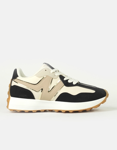 Εικόνα της Γυναικεία sneakers δίσολα με μοτίβο στο πλάι Μαύρο