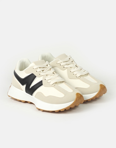 Εικόνα της Γυναικεία sneakers δίσολα με μοτίβο στο πλάι Μπεζ