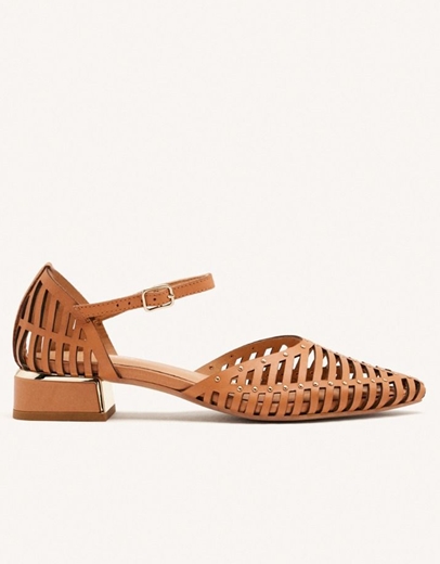 Εικόνα της Δερμάτινες γόβες με ανοίγματα και τρουκς Ταμπά