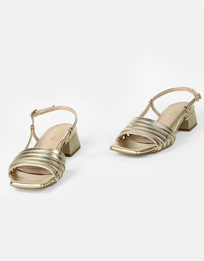 Εικόνα της Πεδίλα Ελληνικής κατασκευής με φάσα από λουράκια Πλατίνα