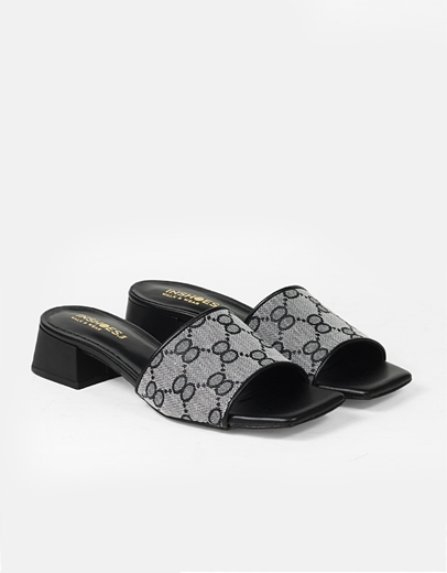 Εικόνα της Mules χαμηλά Ελληνικής κατασκευής με σχέδιο Μαύρο