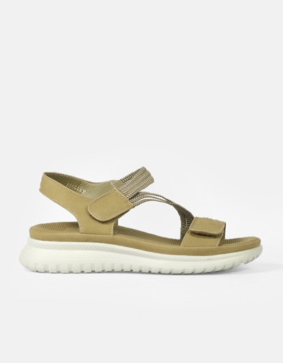 Εικόνα της Comfort γυναικεία σανδάλια με velcro και λάστιχο Χακί