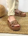 Εικόνα από Ψάθινα flatforms με φάσα και  μεταλλική αγκράφα Ταμπά