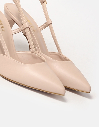 Εικόνα της Γόβες μυτερές Ελληνικής κατασκευής slingback Nude