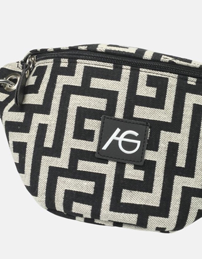 Εικόνα της Crossbody χειροποίητο τσαντάκι με μαίανδρο S Μαύρο