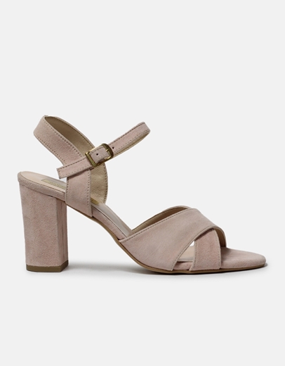 Εικόνα της Δερμάτινα πέδιλα με χιαστί σχέδιο στη φάσα Ροζ