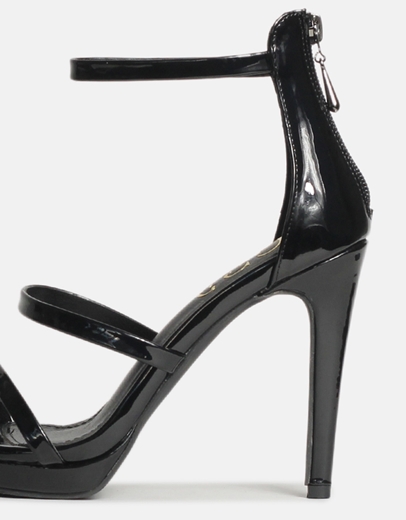 Εικόνα της Ψηλοτάκουνα πέδιλα λουστρίνι με μπαρέτα Μαύρο