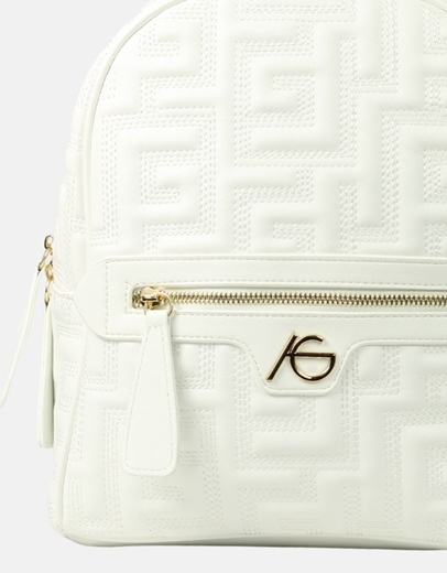 Εικόνα της Σακίδιο πλάτης με μοτίβο μαιάνδρου Λευκό