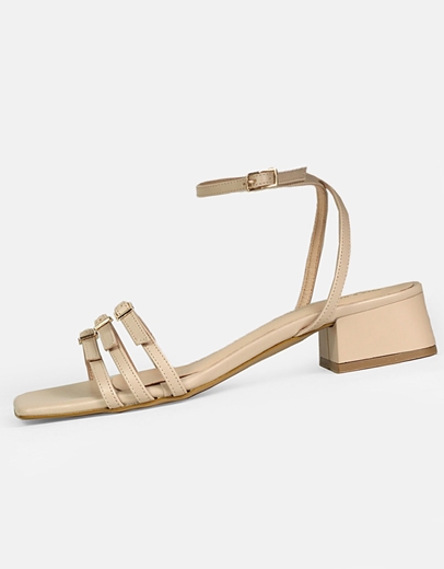 Εικόνα της Πεδίλα Ελληνικής κατασκευής με τριπλό λουράκι Nude