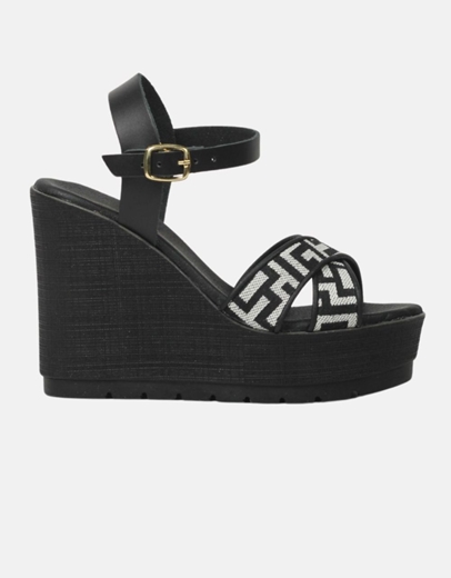 Εικόνα της Πλατφόρμες χιαστί πέδιλο μαίανδρο Μαύρο