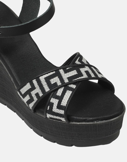 Εικόνα της Πλατφόρμες χιαστί πέδιλο μαίανδρο Μαύρο