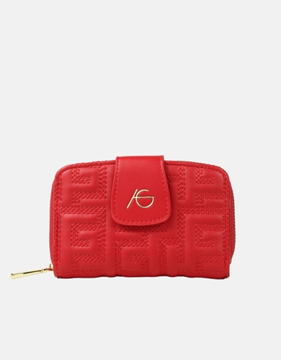 Εικόνα της Μονόχρωμο πορτοφόλι με μοτίβο μαιάνδρου Κόκκινο