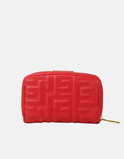 Εικόνα της Μονόχρωμο πορτοφόλι με μοτίβο μαιάνδρου Κόκκινο