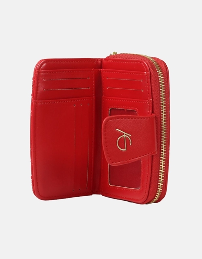 Εικόνα της Μονόχρωμο πορτοφόλι με μοτίβο μαιάνδρου Κόκκινο