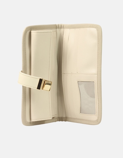 Εικόνα της Γυναικείο πορτοφόλι με σχέδιο print και κλιπ Άμμου/Μπεζ