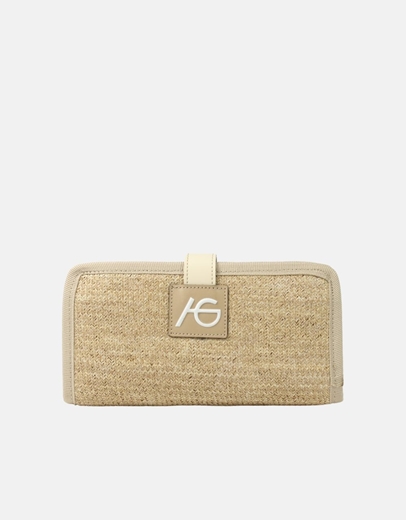 Εικόνα της Γυναικείο πορτοφόλι με ψάθινη πλέξη Πούρο