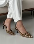 Εικόνα από Γόβες open heel Ελληνικής κατασκευής με μπαρέτα Λεοπάρ