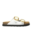 Εικόνα από Δερμάτινα σανδάλια Ελληνικής κατασκευής  με χρυσό τοκά Λευκό