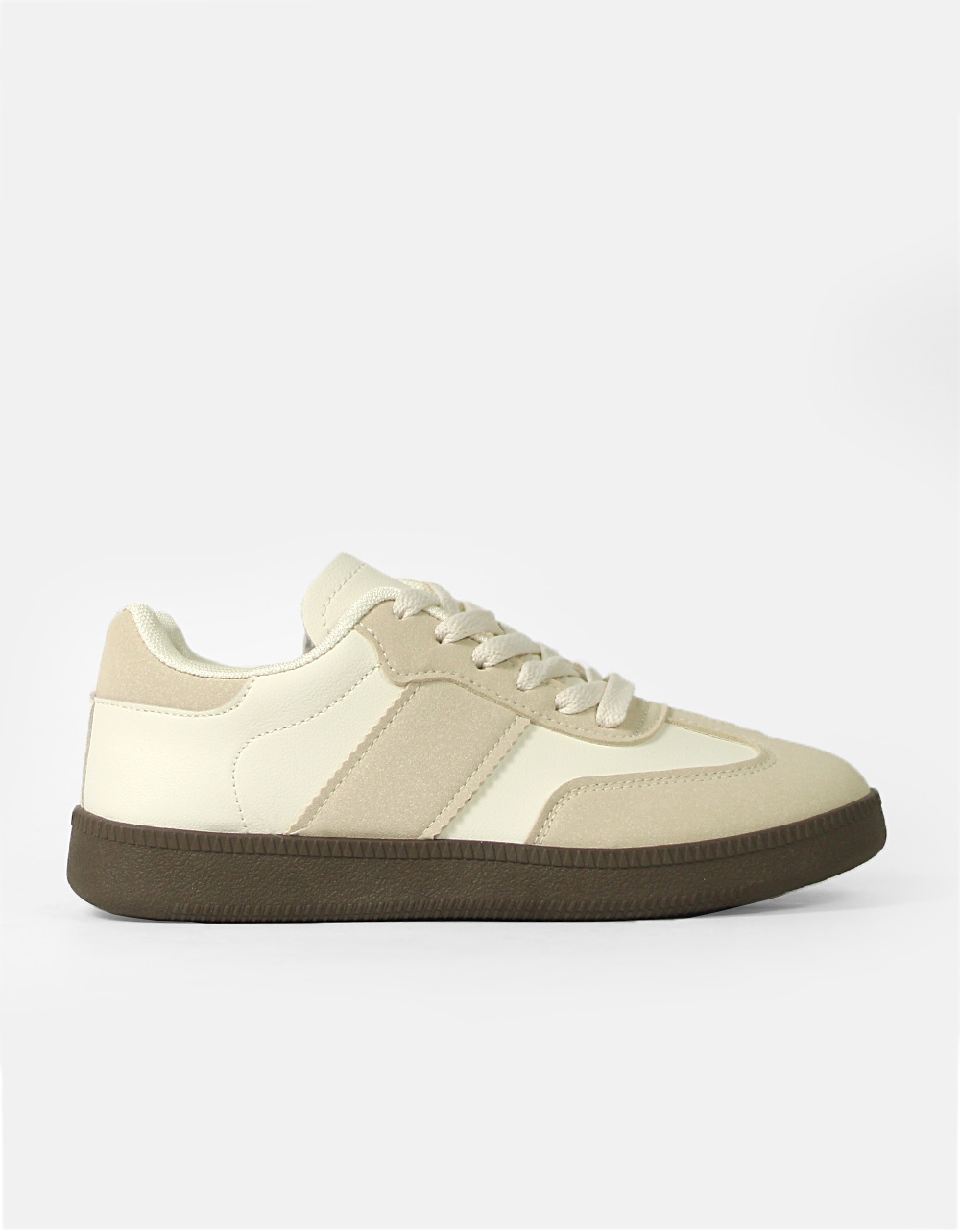 Εικόνα από Γυναικεία sneakers με διπλή σόλα και συνδιασμλο υλικών Μπεζ