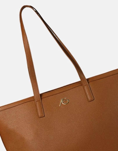 Εικόνα της Γυναικεία μονόχρωμη τσάντα με φερμουάρ Ταμπά