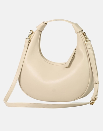 Εικόνα της Γυναικείο μονόχρωμο τσαντάκι χερός καπιτονέ Μπεζ