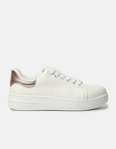 Εικόνα της Basic sneakers με διπλή σόλα Λευκό/Σαμπανί