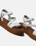 Εικόνα από Δερμάτινα σανδάλια flatforms Ελληνικής κατασκευής Λευκό