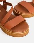 Εικόνα από Δερμάτινα σανδάλια flatforms Ελληνικής κατασκευής Ταμπά