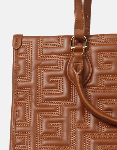 Εικόνα της Tσάντα χειρός με μοτίβο μαιάνδρου Ταμπά