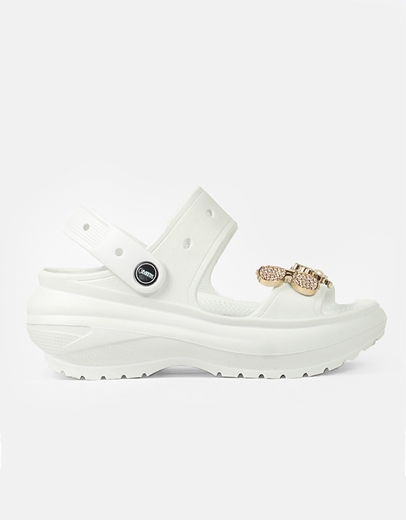 Εικόνα της Γυναικεία σαμπό με διπλή φάσα και διακοσμητικά Λευκό