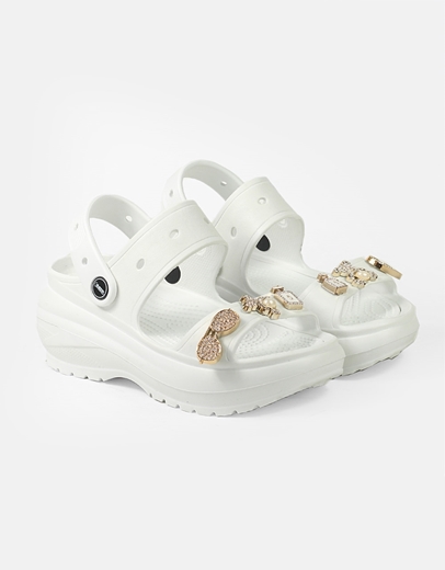 Εικόνα της Γυναικεία σαμπό με διπλή φάσα και διακοσμητικά Λευκό