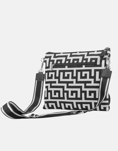 Εικόνα της Χειροποίητη τσάντα - φάκελος με μαίανδρο Μαύρο