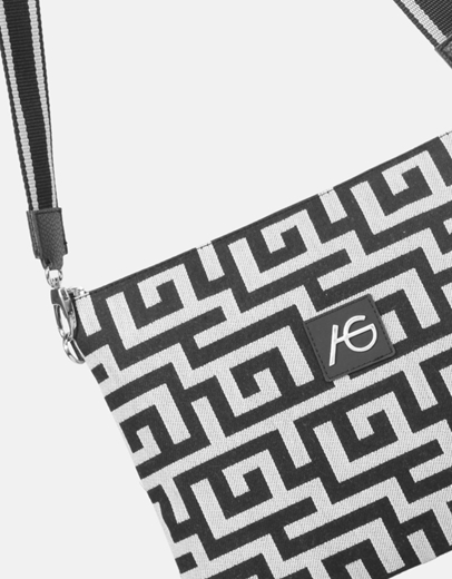 Εικόνα της Χειροποίητη τσάντα - φάκελος με μαίανδρο Μαύρο