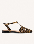 Εικόνα από Δερμάτινα σανδάλια διάτριτα με σχέδιο print Λεοπάρ