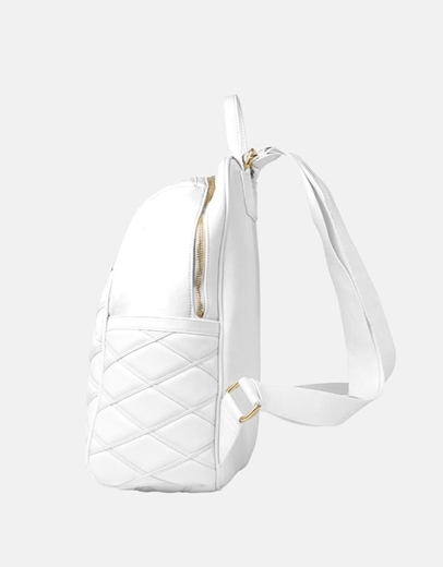 Εικόνα της Γυναικείο χειροποίητο σακίδιο πλάτης με εξωτερικές θήκες Λευκό