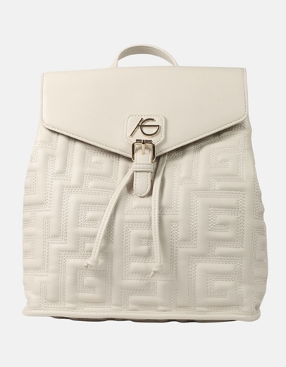 Εικόνα της Γυναικείο σακίδιο πλάτης με μοτίβο μαιάνδρου Μπεζ