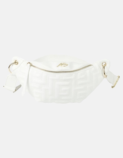Εικόνα της Crossbody τσαντάκι με μοτίβο μαιάνδρου Λευκό
