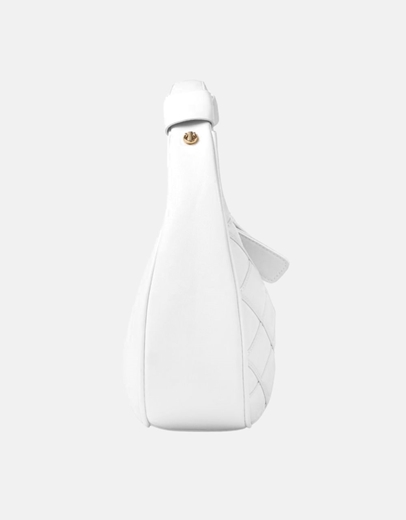 Εικόνα της Γυναικείο μονόχρωμο τσαντάκι χερός καπιτονέ Λευκό